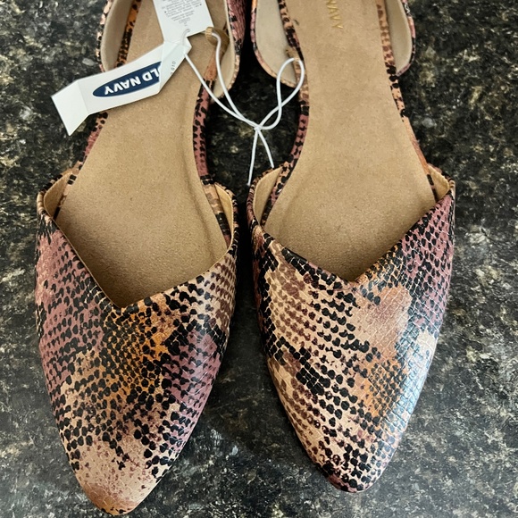 OLD NAVY womens snake print multi color flat size 10 - Picture 1 of 4